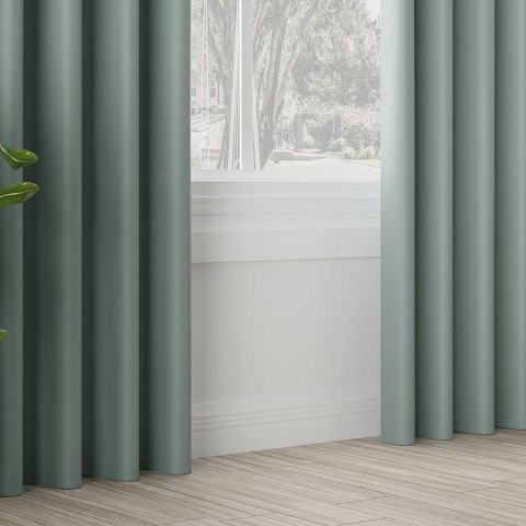 Zasłona gotowa typu blackout na przelotkach, 140x250 cm, kolor 227 szałwiowy zielony TD0015/ZGP/227/140250