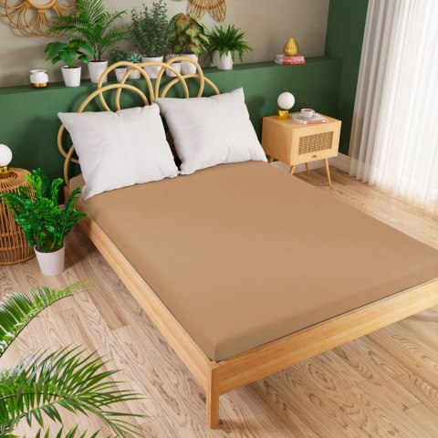 DREAMY PREMIUM Prześcieradło jersey z gumką, 140x200cm, kolor 013 jasny brązowy 100033/JEG/013/140200/1