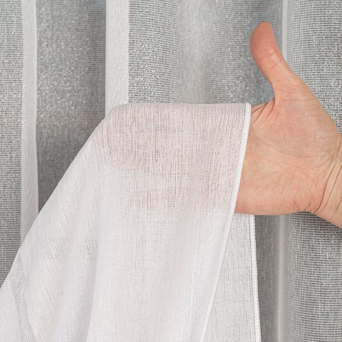Firanka fantazyjna z ołowianką, wys. 300cm, kolor biały 003251/OLO/001/000300/1