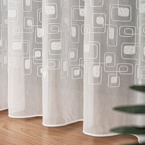 Firanka haftowana, pasowa, wys. 280cm, kolor biały 224128/955/001/000280/1