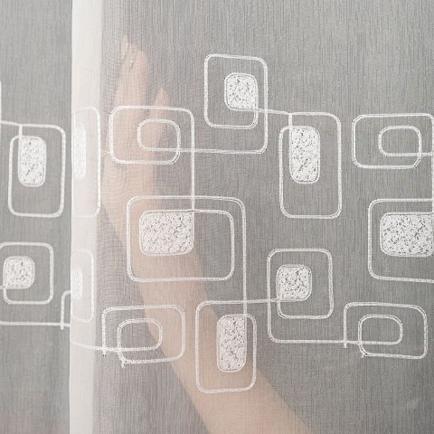 Firanka haftowana, pasowa, wys. 280cm, kolor biały 224128/955/001/000280/1