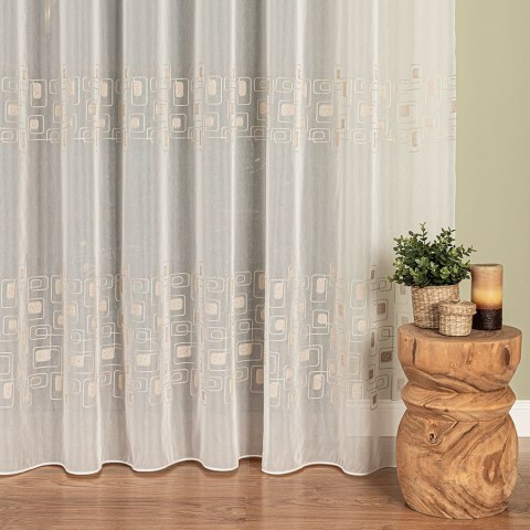 Firanka haftowana, pasowa, wys. 280cm, kolor 012 kremowy 224128/955/012/000280/1