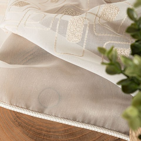 Firanka haftowana, pasowa, wys. 280cm, kolor 012 kremowy 224128/955/012/000280/1