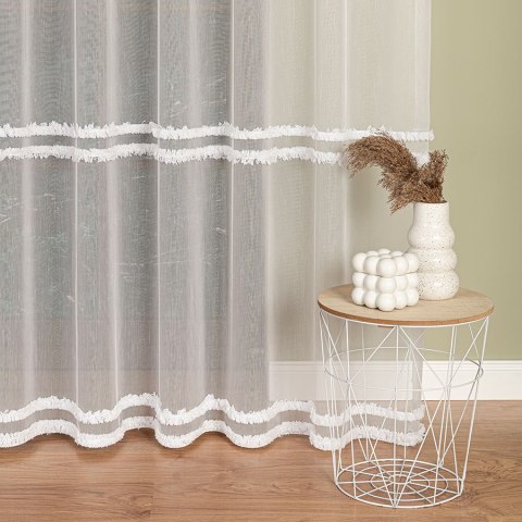 Firanka haftowana, pasowa, wys. 300cm, kolor biały 083616/768/001/000300/1