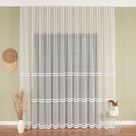 Firanka haftowana, pasowa, wys. 300cm, kolor biały 083616/768/001/000300/1