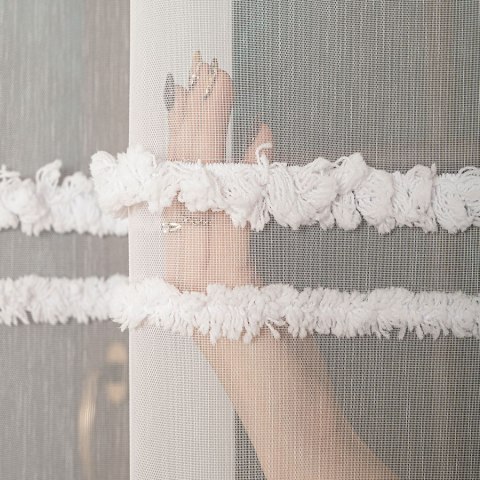 Firanka haftowana, pasowa, wys. 300cm, kolor biały 083616/768/001/000300/1