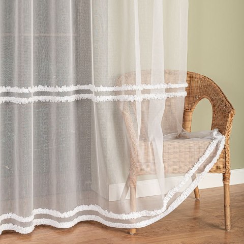 Firanka haftowana, pasowa, wys. 300cm, kolor biały 083616/768/001/000300/1