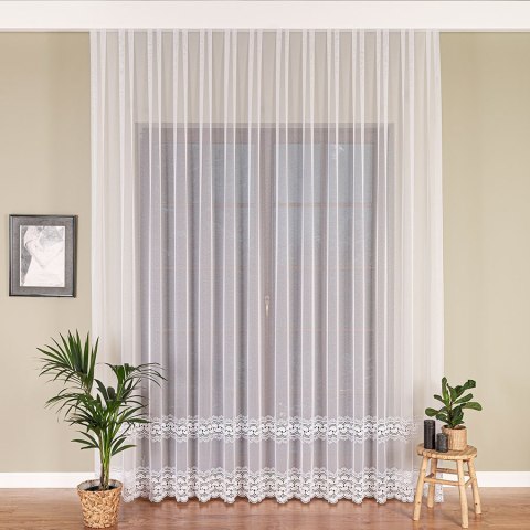 Firanka z aplikacją, pasowa na markizecie, wys. 280cm, kolor biały 009397/433/001/000280/1