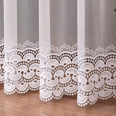 Firanka z aplikacją, pasowa na markizecie, wys. 280cm, kolor biały 009397/433/001/000280/1