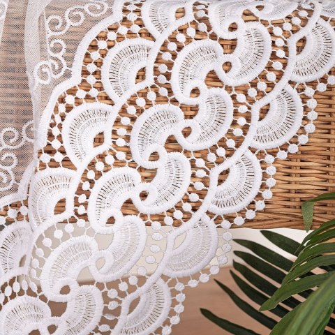 Firanka z aplikacją, pasowa na markizecie, wys. 280cm, kolor biały 009397/433/001/000280/1