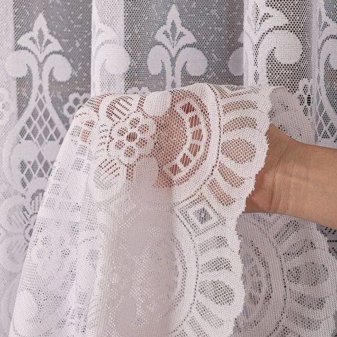 Firanka żakardowa, pasowa, wys. 160cm, kolor biały 360940/000/001/000160/1