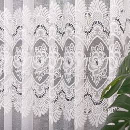 Firanka żakardowa, pasowa, wys. 170cm, kolor biały 361370/000/001/000170/1