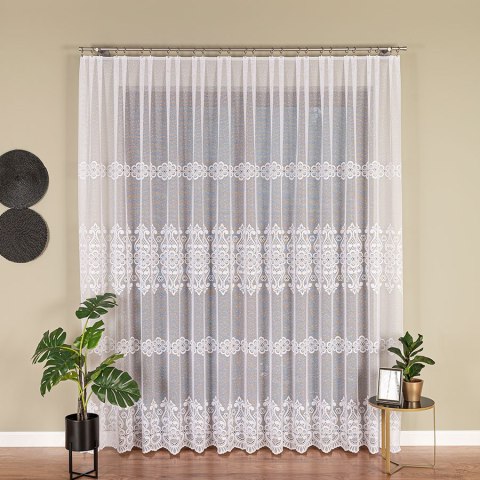 Firanka żakardowa, pasowa, wys. 250cm, kolor biały 360940/000/001/000250/1