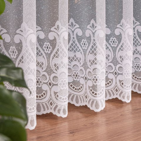 Firanka żakardowa, pasowa, wys. 250cm, kolor biały 360940/000/001/000250/1