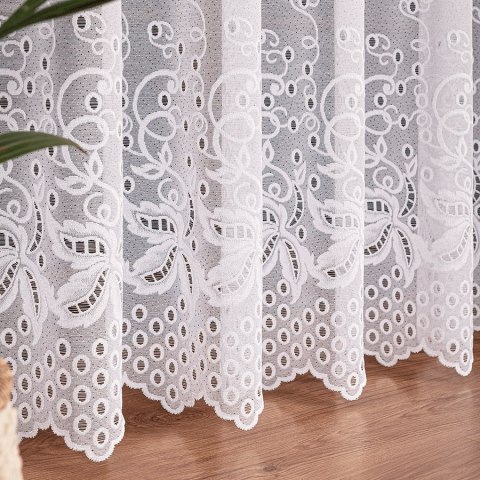 Firanka żakardowa, pasowa, wys. 250cm, kolor biały 360950/000/001/000250/1