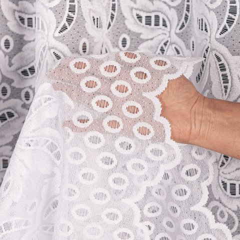 Firanka żakardowa, pasowa, wys. 250cm, kolor biały 360950/000/001/000250/1