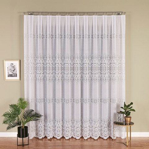 Firanka żakardowa, pasowa, wys. 250cm, kolor biały 361070/000/001/000250/1