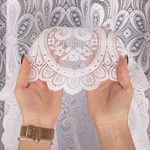 Firanka żakardowa, pasowa, wys. 250cm, kolor biały 361070/000/001/000250/1