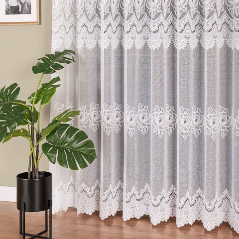 Firanka żakardowa, pasowa, wys. 250cm, kolor biały 361370/000/001/000250/1
