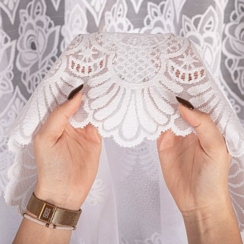 Firanka żakardowa, pasowa, wys. 250cm, kolor biały 361370/000/001/000250/1