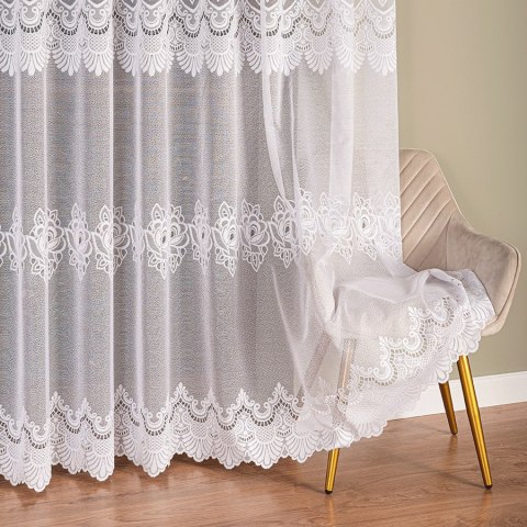 Firanka żakardowa, pasowa, wys. 250cm, kolor biały 361370/000/001/000250/1