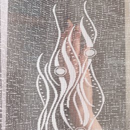 Firanka żakardowa ze wzorem po całości, wys. 180cm, kolor biały 049303/000/001/000180/1