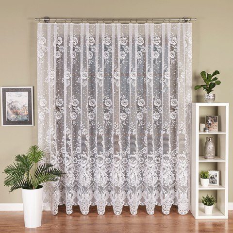 Firanka żakardowa ze wzorem po całości, wys. 200cm, kolor biały 361100/000/001/000200/1