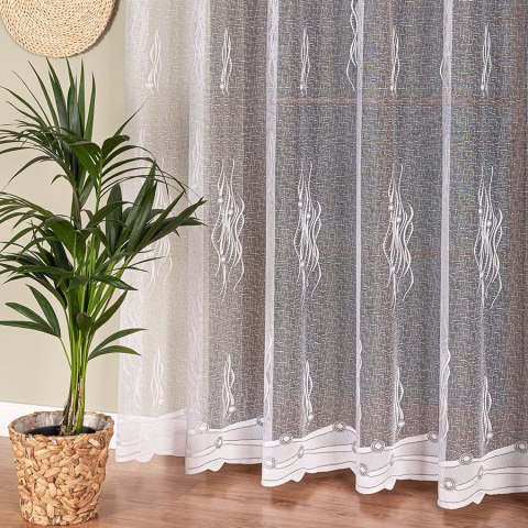 Firanka żakardowa ze wzorem po całości, wys. 250cm, kolor biały 049303/000/001/000250/1