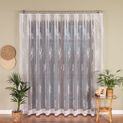 Firanka żakardowa ze wzorem po całości, wys. 250cm, kolor biały 049303/000/001/000250/1