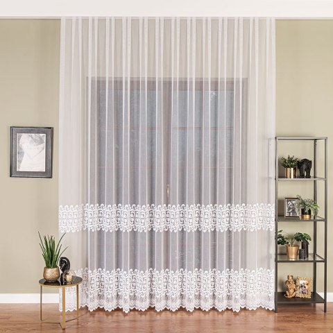 Firanka haftowana na markizecie, pasowa, wys. 280cm, kolor biały 009363/433/001/000280/1