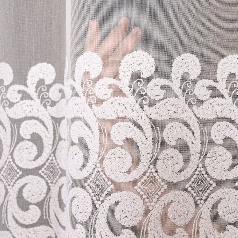 Firanka haftowana na markizecie, pasowa, wys. 280cm, kolor biały 009363/433/001/000280/1