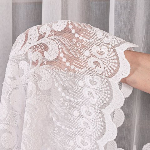 Firanka haftowana na markizecie, pasowa, wys. 280cm, kolor biały 009363/433/001/000280/1