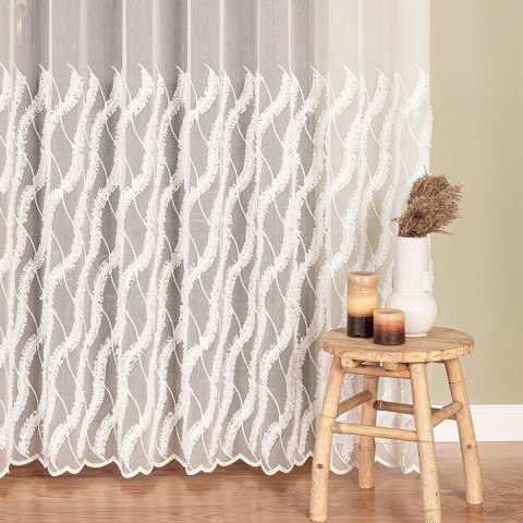 Firanka haftowana z aplikacją, wys. 290cm, kolor 010 naturalny 013410/MIR/010/000290/1