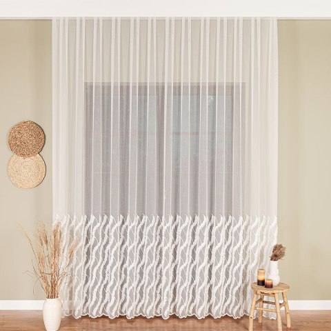 Firanka haftowana z aplikacją, wys. 290cm, kolor 010 naturalny 013410/MIR/010/000290/1