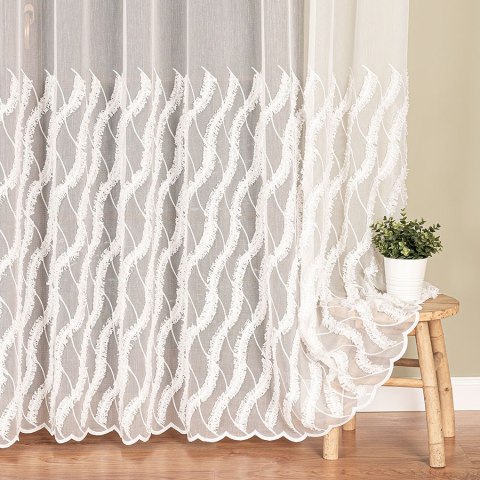 Firanka haftowana z aplikacją, wys. 290cm, kolor 010 naturalny 013410/MIR/010/000290/1