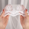Firanka haftowana ze wzorem na samym dole, wys. 120cm, kolor biały 123512/768/001/000120/1