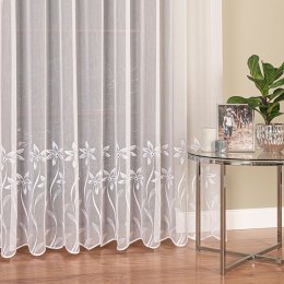 Firanka haftowana ze wzorem na samym dole, wys. 280cm, kolor biały 242779/768/001/000280/1