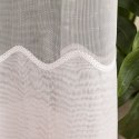 Firanka haftowana ze wzorem na samym dole, wys. 300cm, kolor biały z białym haftem 009504/768/001/000300/1