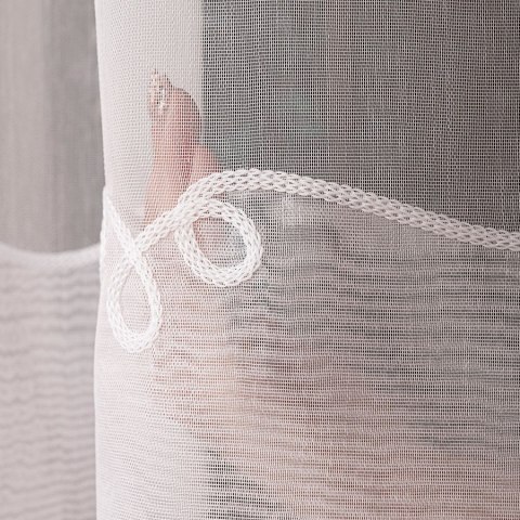Firanka haftowana ze wzorem na samym dole, wys. 300cm, kolor biały z białym haftem 009505/768/001/000300/1