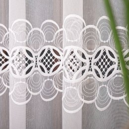 Firanka z aplikacją, pasowa na markizecie, wys. 175cm, kolor biały 112955/433/001/000175/1