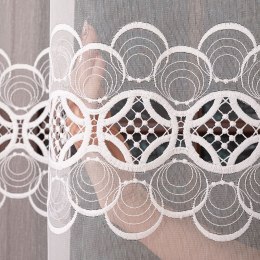 Firanka z aplikacją, pasowa na markizecie, wys. 175cm, kolor biały 112955/433/001/000175/1