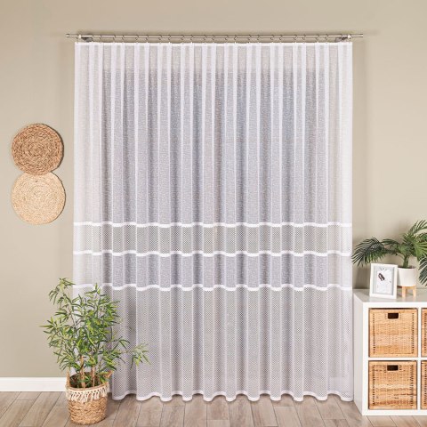 Firanka żakardowa pasowa, wys. 250cm, kolor biały 115065/000/001/000250/1