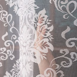 Firanka żakardowa ze wzorem po całości, wys. 160cm, kolor biały 022702/000/001/000160/1