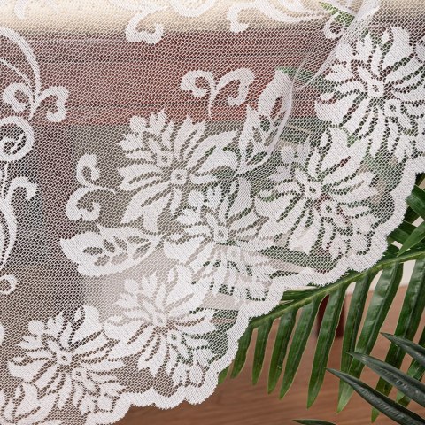 Firanka żakardowa ze wzorem po całości, wys. 240cm, kolor biały 022702/000/001/000240/1