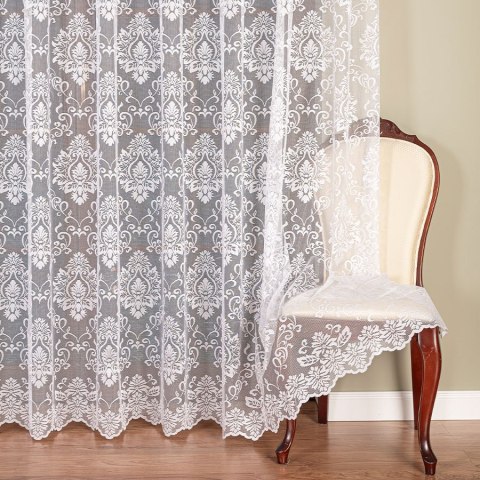 Firanka żakardowa ze wzorem po całości, wys. 250cm, kolor biały 022702/000/001/000250/1