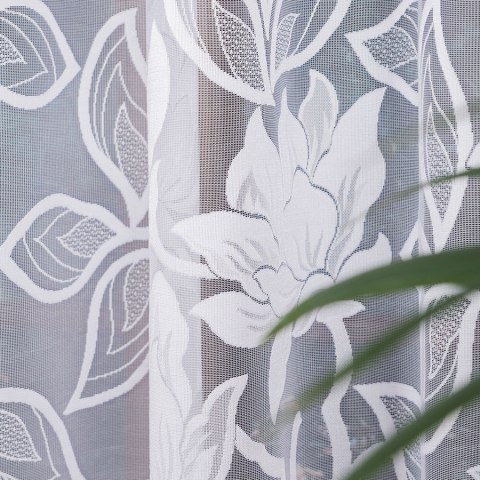 Firanka żakardowa ze wzorem po całości wys. 300cm, kolor biały 023338/000/001/000300/1