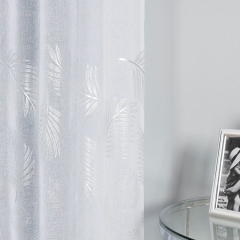 MARIETTA Firanka fantazyjna z ołowianką, wys. 300cm, kolor biały ze srebrnym nadrukiem 000261/OLO/001/000300/1