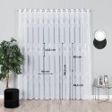 MARIETTA Firanka fantazyjna z ołowianką, wys. 300cm, kolor biały ze srebrnym nadrukiem 000261/OLO/001/000300/1