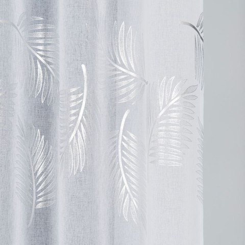 MARIETTA Firanka fantazyjna z ołowianką, wys. 300cm, kolor biały ze srebrnym nadrukiem 000261/OLO/001/000300/1