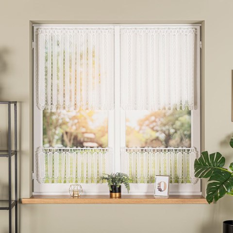 Zazdrostka haftowana panelowa na batyście, wys. 30cm, kolor 010 naturalny 093721/388/010/000030/1